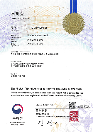 Patent Registration Certificate